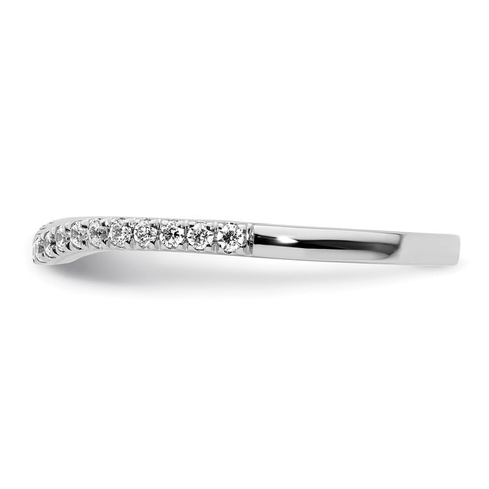 Buy Exclusive 14K White Gold Contoured Wedding Band - 1/5 Carat Diamonds, Stylish Value!-3