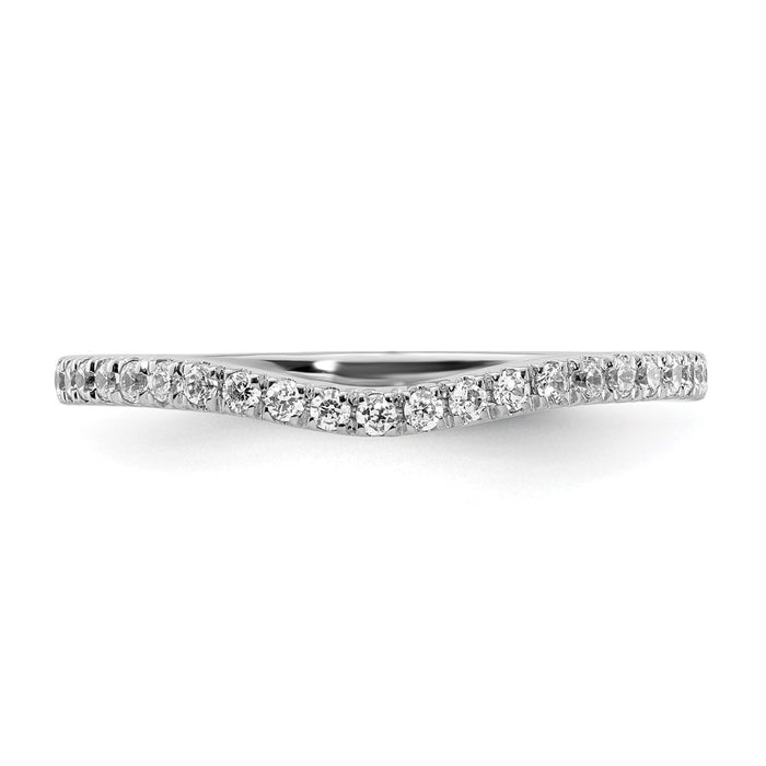 Buy Exclusive 14K White Gold Contoured Wedding Band - 1/5 Carat Diamonds, Stylish Value!-4