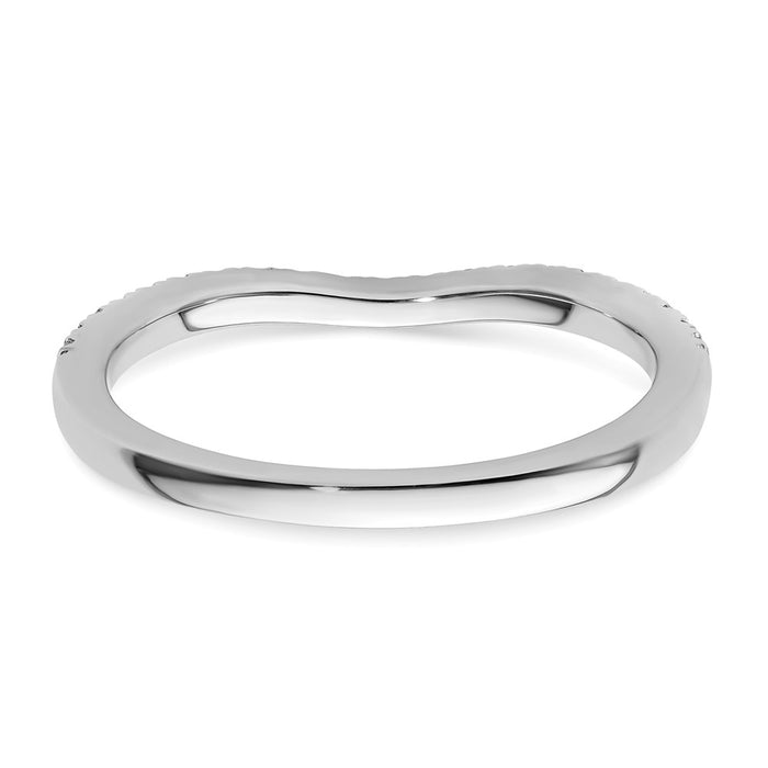 Buy Exclusive 14K White Gold Contoured Wedding Band - 1/5 Carat Diamonds, Stylish Value!-5