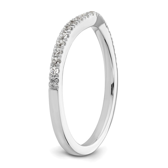 Buy Exclusive 14K White Gold Contoured Wedding Band - 1/5 Carat Diamonds, Stylish Value!-6