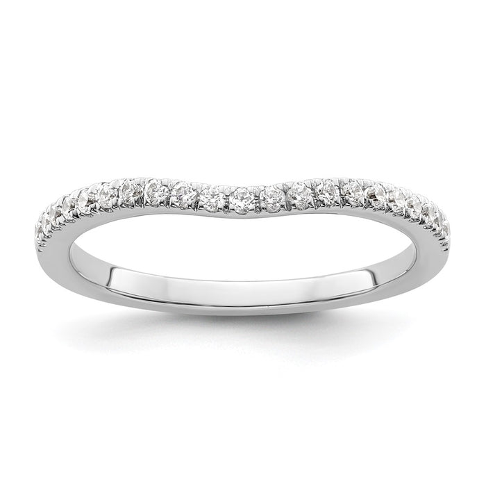 Buy Exclusive 14K White Gold Contoured Wedding Band - 1/5 Carat Diamonds, Stylish Value!-1