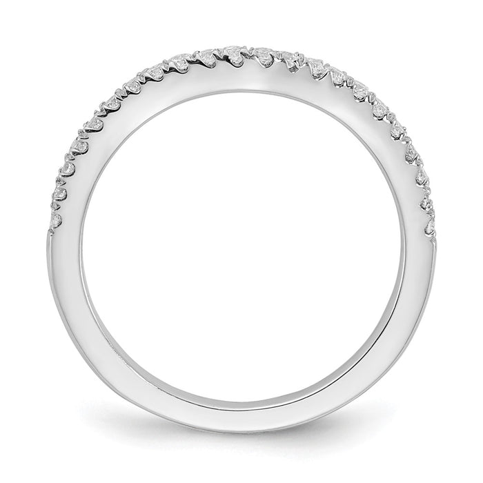 Buy Exclusive 14K White Gold Contoured Wedding Band, 1/5 Carat Diamond - Stylish Value-2