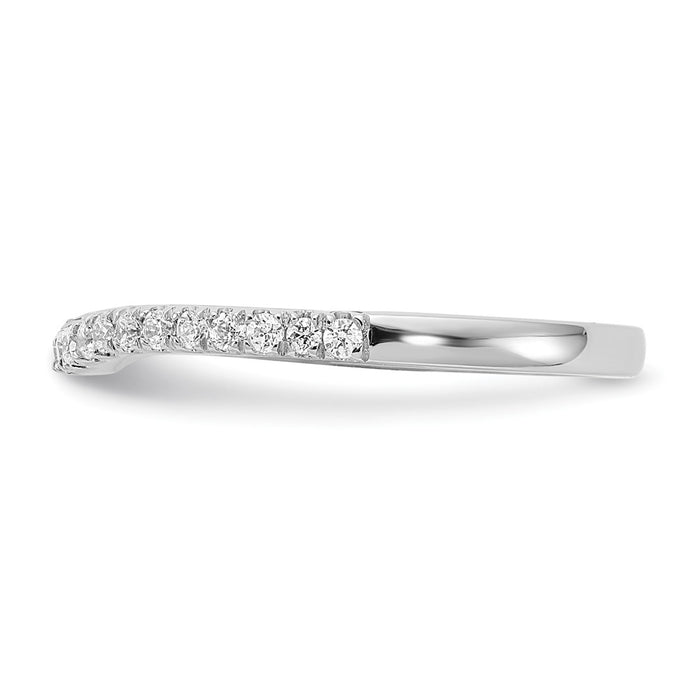 Buy Exclusive 14K White Gold Contoured Wedding Band, 1/5 Carat Diamond - Stylish Value-3