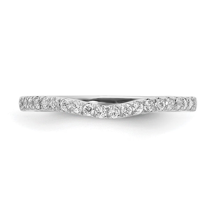Buy Exclusive 14K White Gold Contoured Wedding Band, 1/5 Carat Diamond - Stylish Value-4