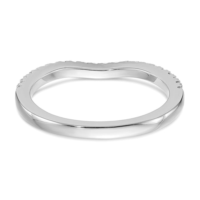 Buy Exclusive 14K White Gold Contoured Wedding Band, 1/5 Carat Diamond - Stylish Value-5