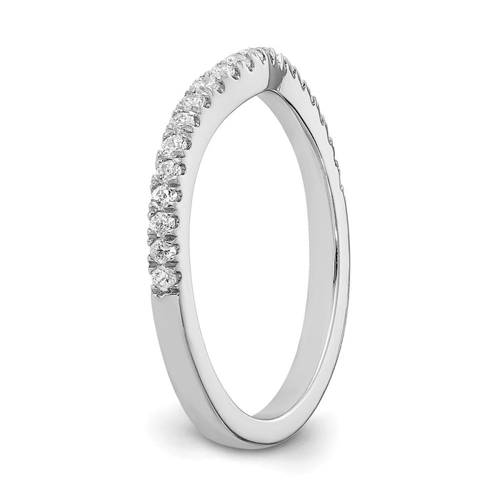 Buy Exclusive 14K White Gold Contoured Wedding Band, 1/5 Carat Diamond - Stylish Value-6