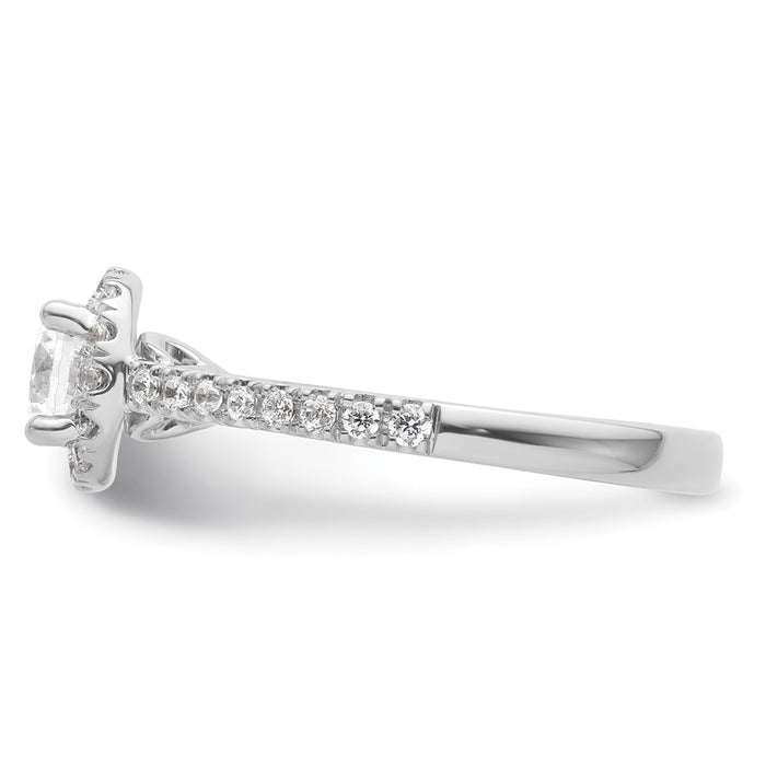 Buy Exclusive 14K White Gold Semi-Mount Engagement Ring | 3/4 Carat Halo Design-3