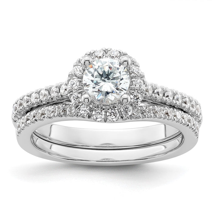 Buy Exclusive 14K White Gold Semi-Mount Engagement Ring | 3/4 Carat Halo Design-7
