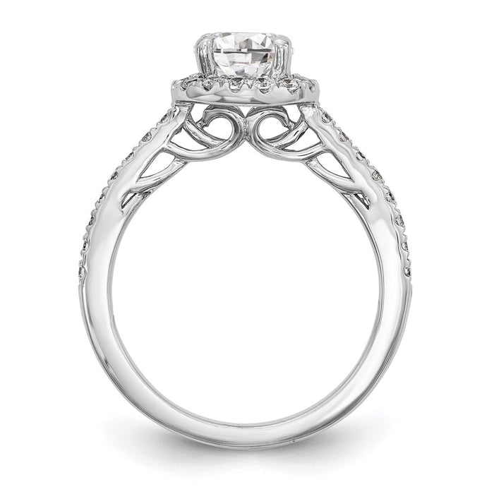Exclusive 14K White Gold Halo Engagement Ring for 1 Carat Center, Stylish Design-2