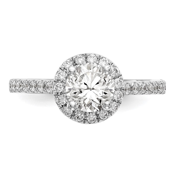 Exclusive 14K White Gold Halo Engagement Ring for 1 Carat Center, Stylish Design-4