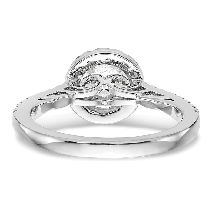 Exclusive 14K White Gold Halo Engagement Ring for 1 Carat Center, Stylish Design-5