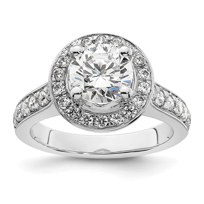 Buy 14K Yellow Gold Round Diamond Halo Semi-Mount Ring | Stylish Luxury Design-1