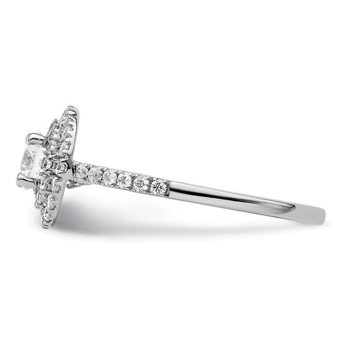 Buy Exclusive 14K White Gold Double Halo Engagement Ring - 1/4 Carat Center-3