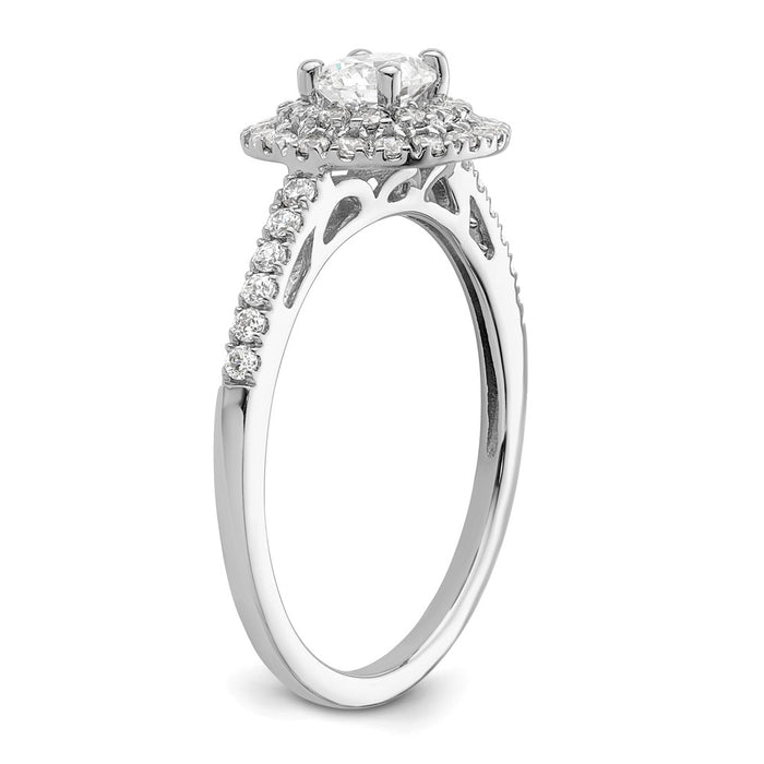 Buy Exclusive 14K White Gold Double Halo Engagement Ring - 1/4 Carat Center-6