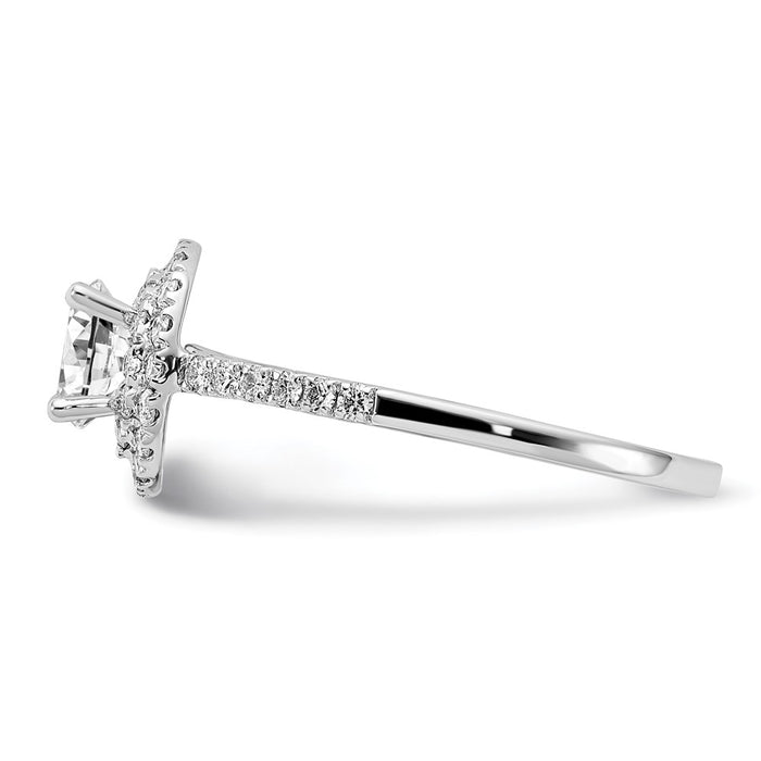 Buy Exclusive 14K White Gold Double Halo Engagement Ring | 1/2 Carat Center-3