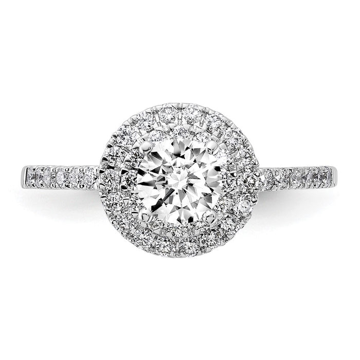 Buy Exclusive 14K White Gold Double Halo Engagement Ring | 1/2 Carat Center-4