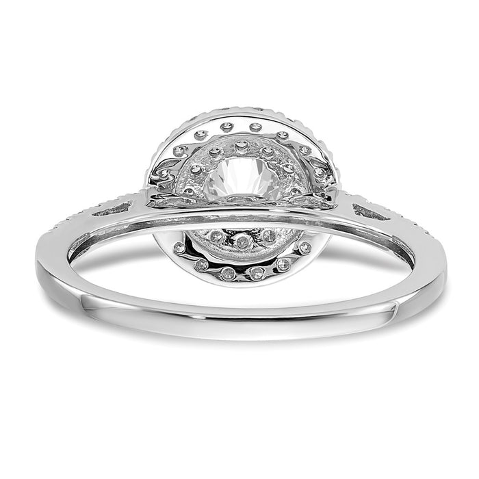 Buy Exclusive 14K White Gold Double Halo Engagement Ring | 1/2 Carat Center-5
