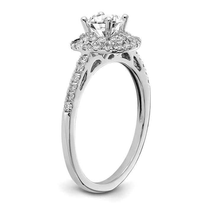 Buy Exclusive 14K White Gold Double Halo Engagement Ring | 1/2 Carat Center-6