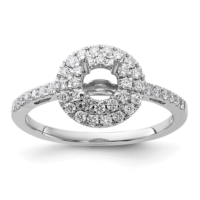 Buy Exclusive 14K White Gold Double Halo Engagement Ring | 1/2 Carat Center-8