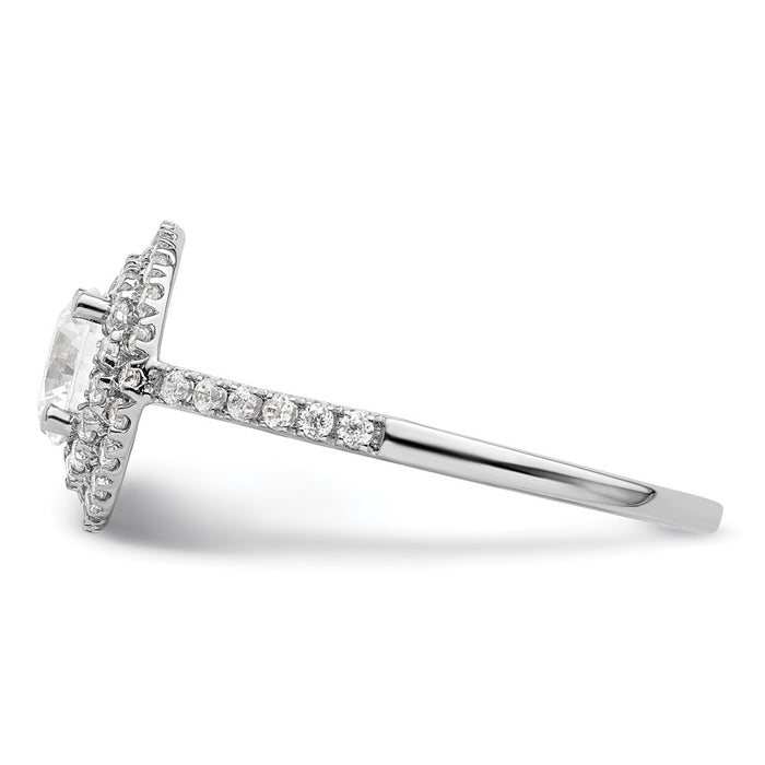 High-Quality 14K White Gold Double Halo Engagement Ring for 3/4 Carat Diamond-3