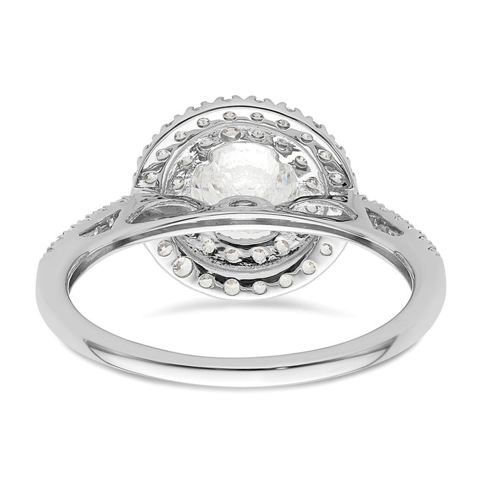 High-Quality 14K White Gold Double Halo Engagement Ring for 3/4 Carat Diamond-5