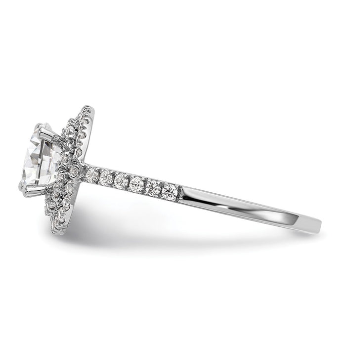 Exclusive 14K White Gold Double Halo Engagement Ring for 1 Carat Center, 1/2 ct Diamonds - Luxury Style!-3