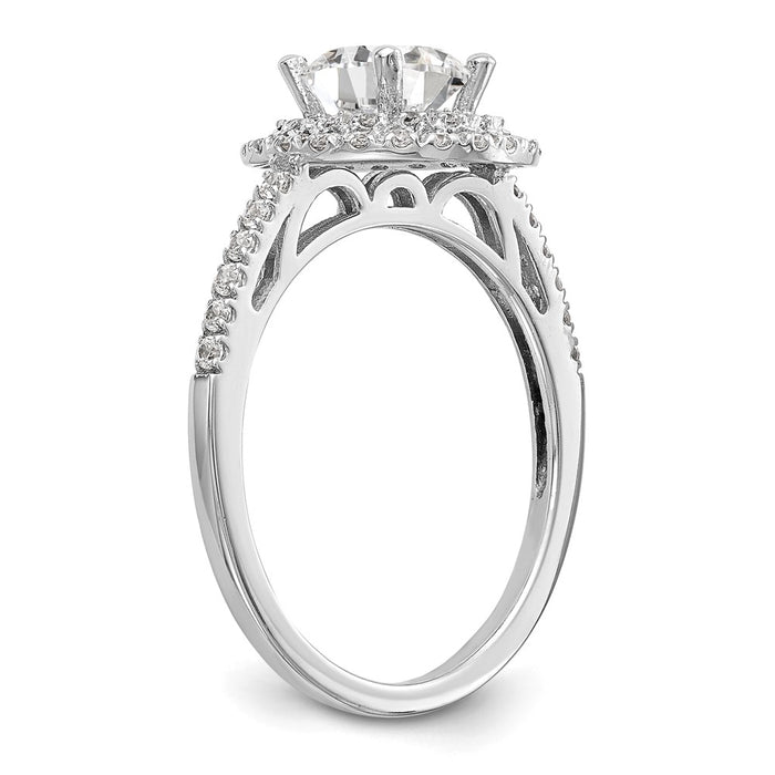 Exclusive 14K White Gold Double Halo Engagement Ring for 1 Carat Center, 1/2 ct Diamonds - Luxury Style!-6