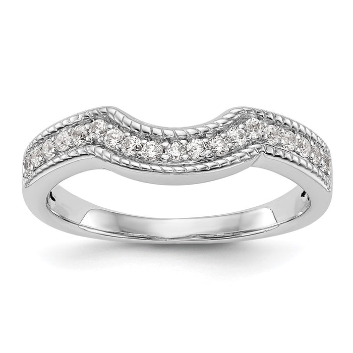 Exclusive 14K White Gold 1/4 Carat Diamond Eternity Wedding Band - Stylish Value-1