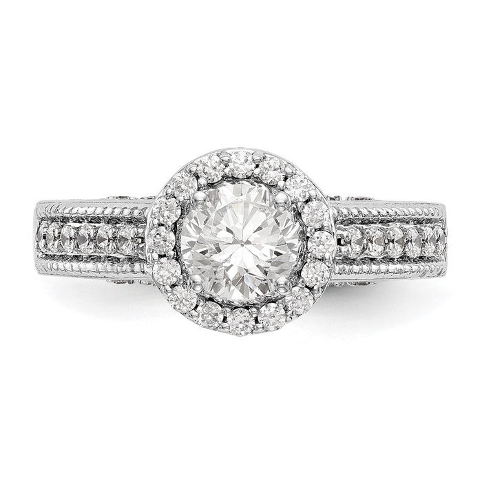High-Quality 14K White Gold Semi-Mount Engagement Ring for 3/4 Carat Center - Stylish Value-4