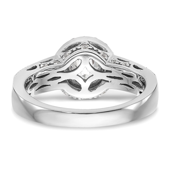 High-Quality 14K White Gold Semi-Mount Engagement Ring for 3/4 Carat Center - Stylish Value-5