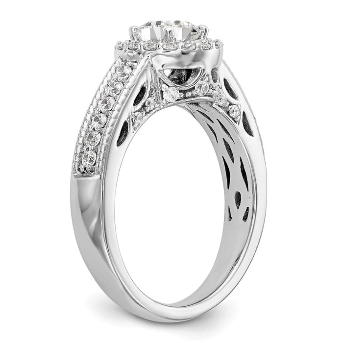 High-Quality 14K White Gold Semi-Mount Engagement Ring for 3/4 Carat Center - Stylish Value-6