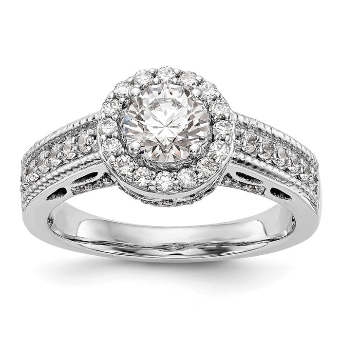 High-Quality 14K White Gold Semi-Mount Engagement Ring for 3/4 Carat Center - Stylish Value-1