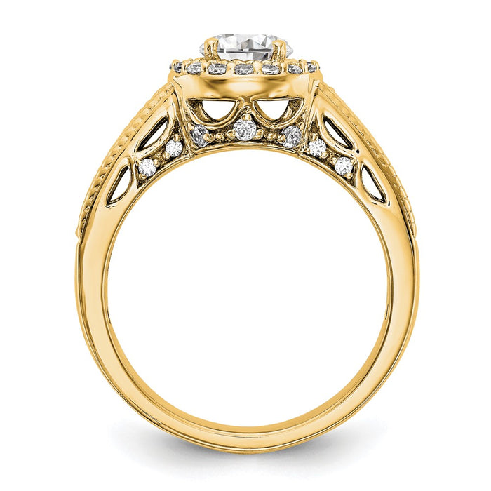 Exclusive 14K Gold Halo Semi-Mount Engagement Ring - 3/4 Carat Center, Stylish Value-2