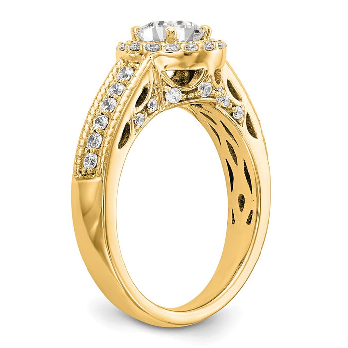 Exclusive 14K Gold Halo Semi-Mount Engagement Ring - 3/4 Carat Center, Stylish Value-6