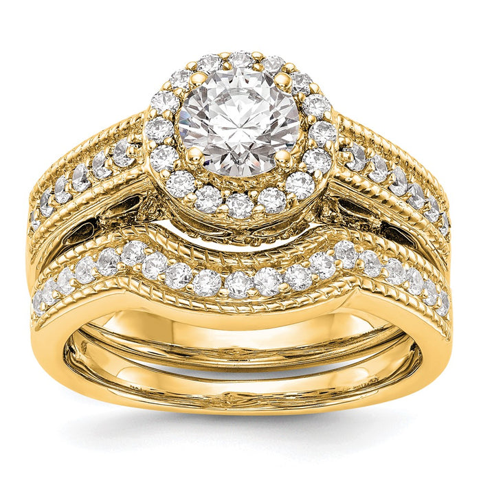 Exclusive 14K Gold Halo Semi-Mount Engagement Ring - 3/4 Carat Center, Stylish Value-7