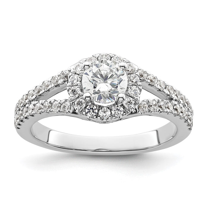 Buy Stylish 14K White Gold Semi-Mount Engagement Ring for 1/2 Carat Diamond-1