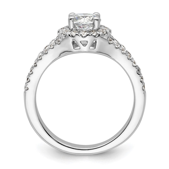 Exclusive 14K White Gold Halo Engagement Ring for 3/4 Carat Center - Affordable Luxury!-2