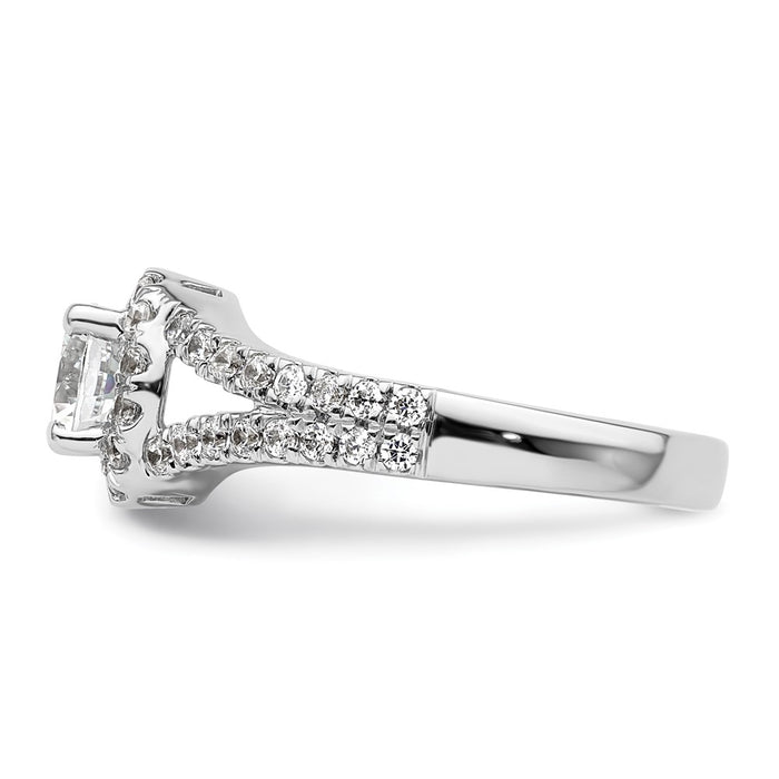 Exclusive 14K White Gold Halo Engagement Ring for 3/4 Carat Center - Affordable Luxury!-3