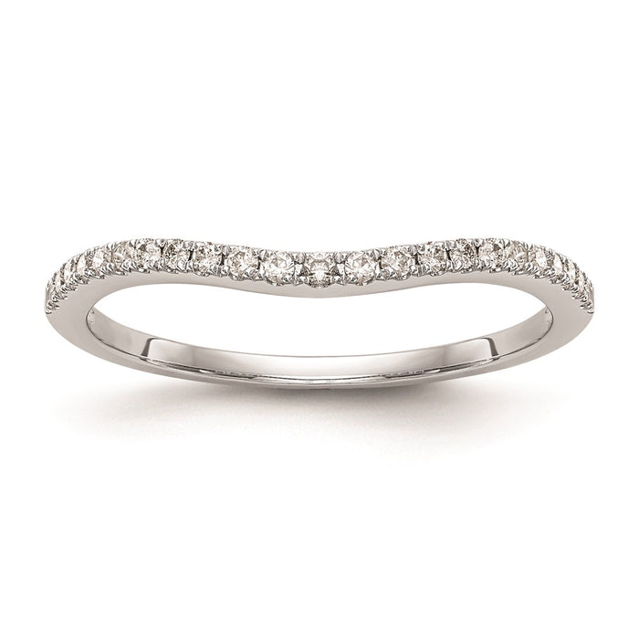 Exclusive 14K White Gold Curved Wedding Band Setting - Stylish & Affordable-1