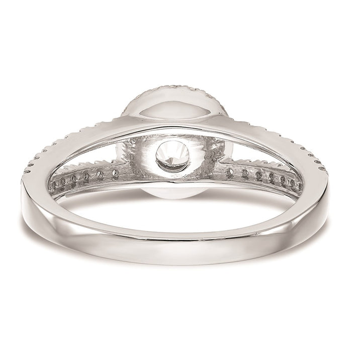 Designer 14K White Gold Round Halo Engagement Ring Setting - Stylish Value Offer-5