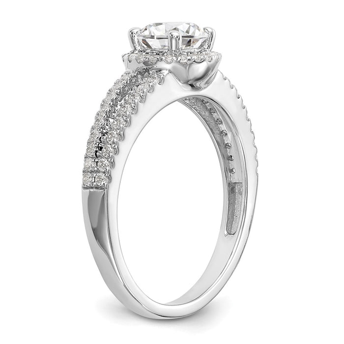 Buy 14K White Gold Halo Engagement Ring, 3/4 Carat Semi-Mount, Stylish Value-6