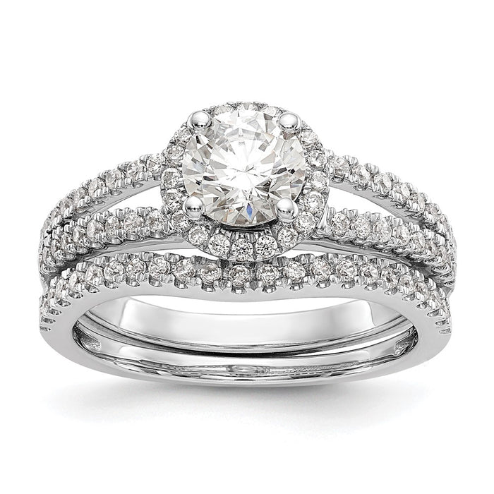 Buy 14K White Gold Halo Engagement Ring, 3/4 Carat Semi-Mount, Stylish Value-7