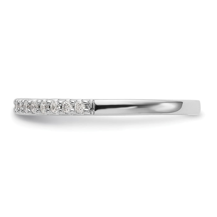 Buy 14K White Gold 1/5 Carat Diamond Wedding Band - Stylish Luxury Value Ring-3