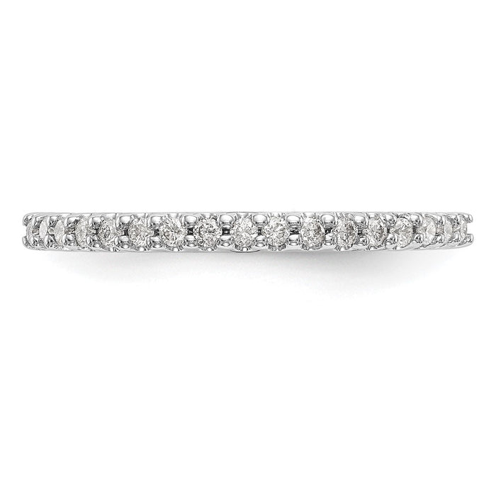 Buy 14K White Gold 1/5 Carat Diamond Wedding Band - Stylish Luxury Value Ring-4