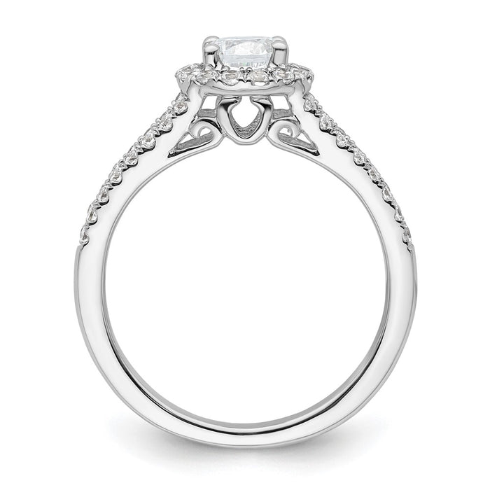 Buy Stylish 14K White Gold Halo Engagement Ring for 1/2 Carat Diamond, 5.1mm-2