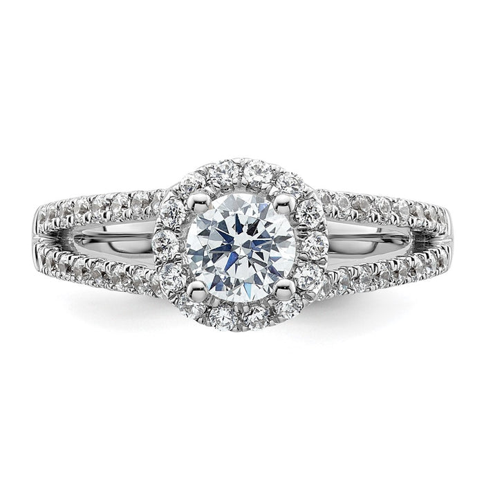 Buy Stylish 14K White Gold Halo Engagement Ring for 1/2 Carat Diamond, 5.1mm-4