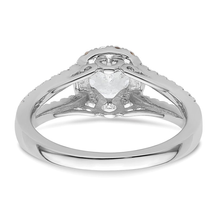 Buy Stylish 14K White Gold Halo Engagement Ring for 1/2 Carat Diamond, 5.1mm-5