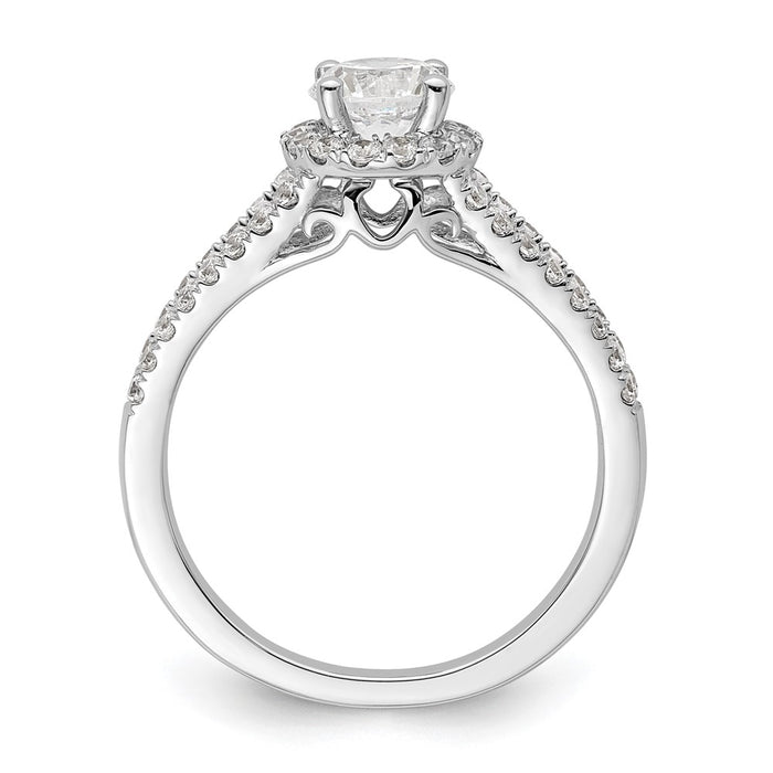 Buy Exclusive 14K White Gold Halo Engagement Ring for 3/4 Carat Center-2