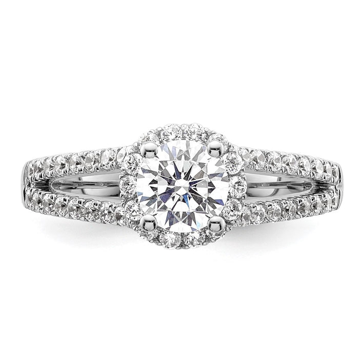 Buy Exclusive 14K White Gold Halo Engagement Ring for 3/4 Carat Center-4