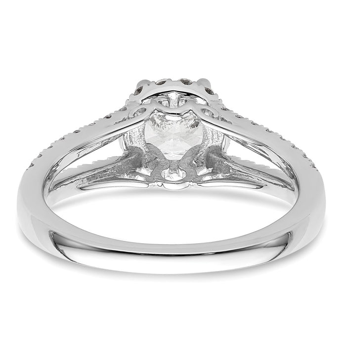 Buy Exclusive 14K White Gold Halo Engagement Ring for 3/4 Carat Center-5